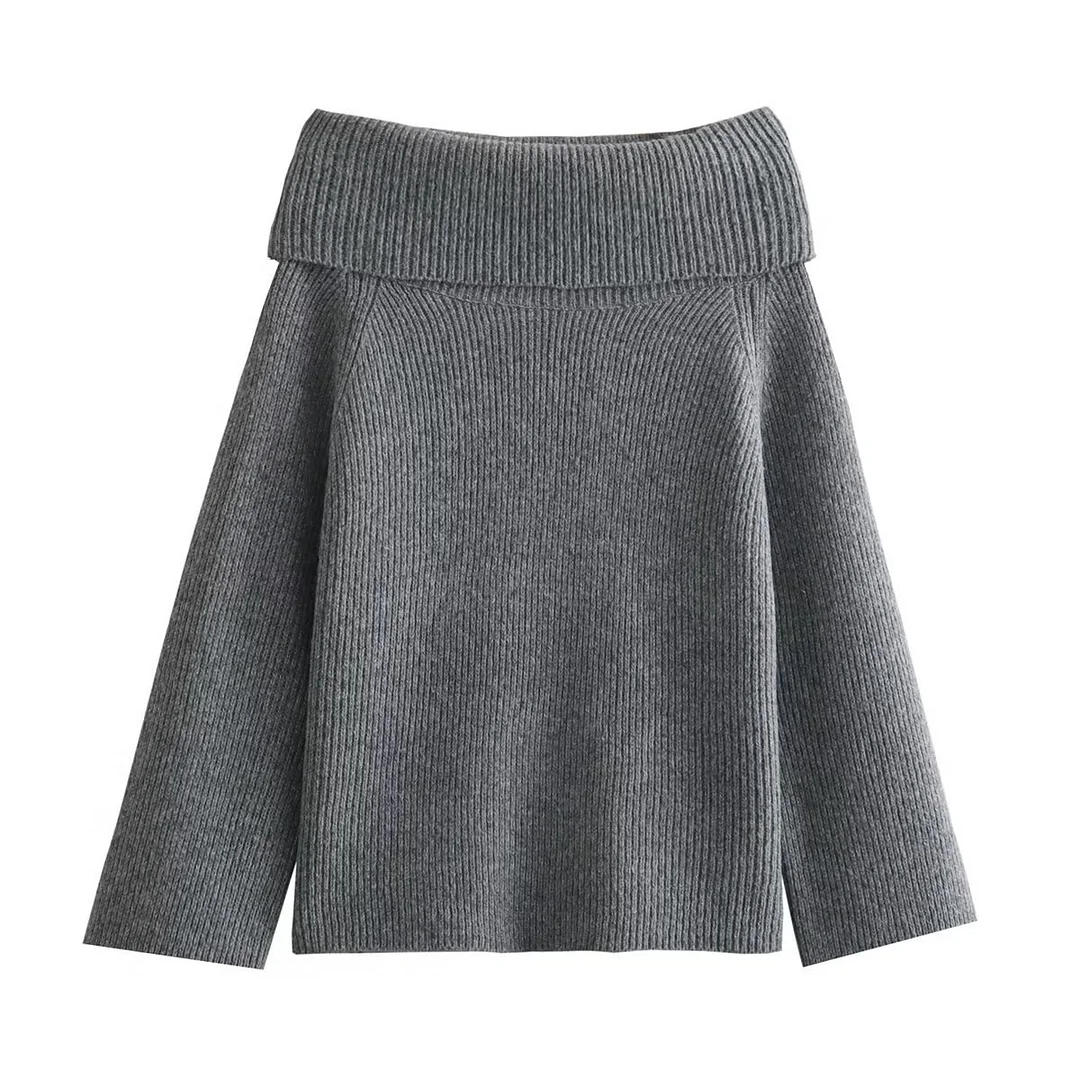 Toloer 2024 Autumn And Winter New Women's Temperament One Shoulder Long Sleeved Sweater Jacket W063 2839-Outfit Ideas