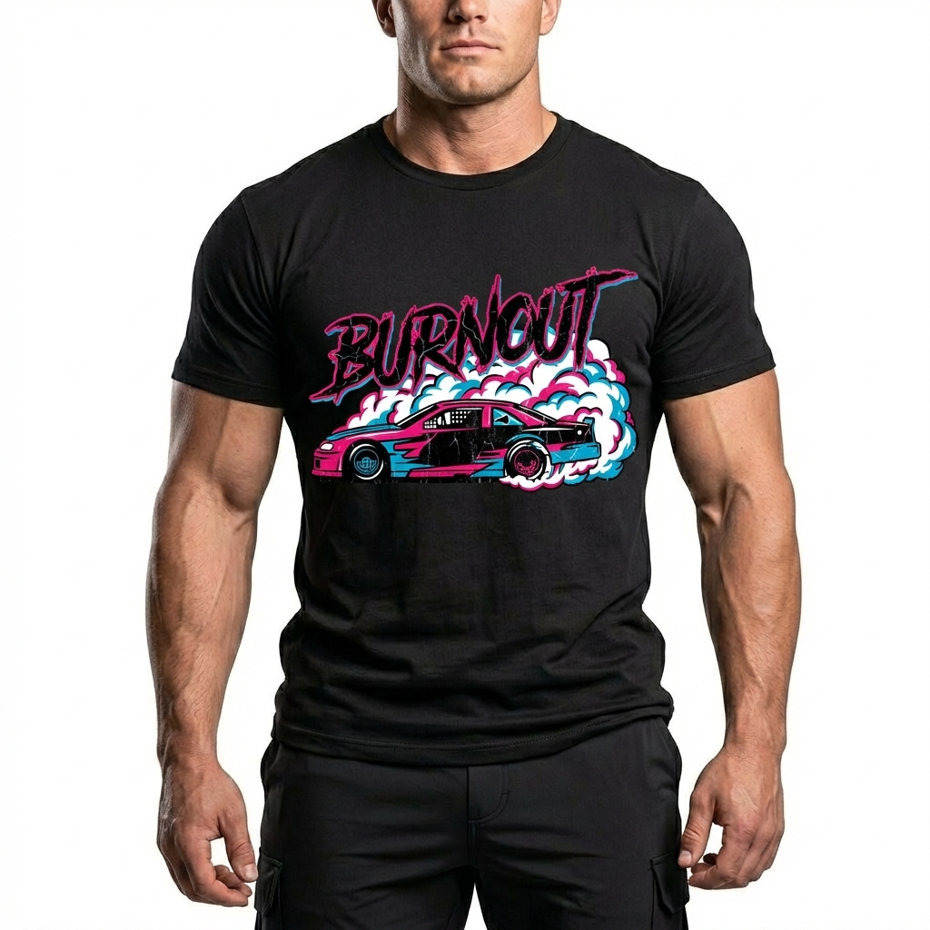  Men's American Racing-themed Casual Printed Short-Sleeved T-shirt Avantcool