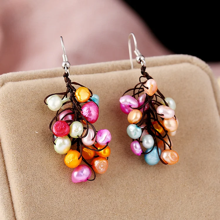 Individuality Colorful Imitation Pearls Handmade Earrings