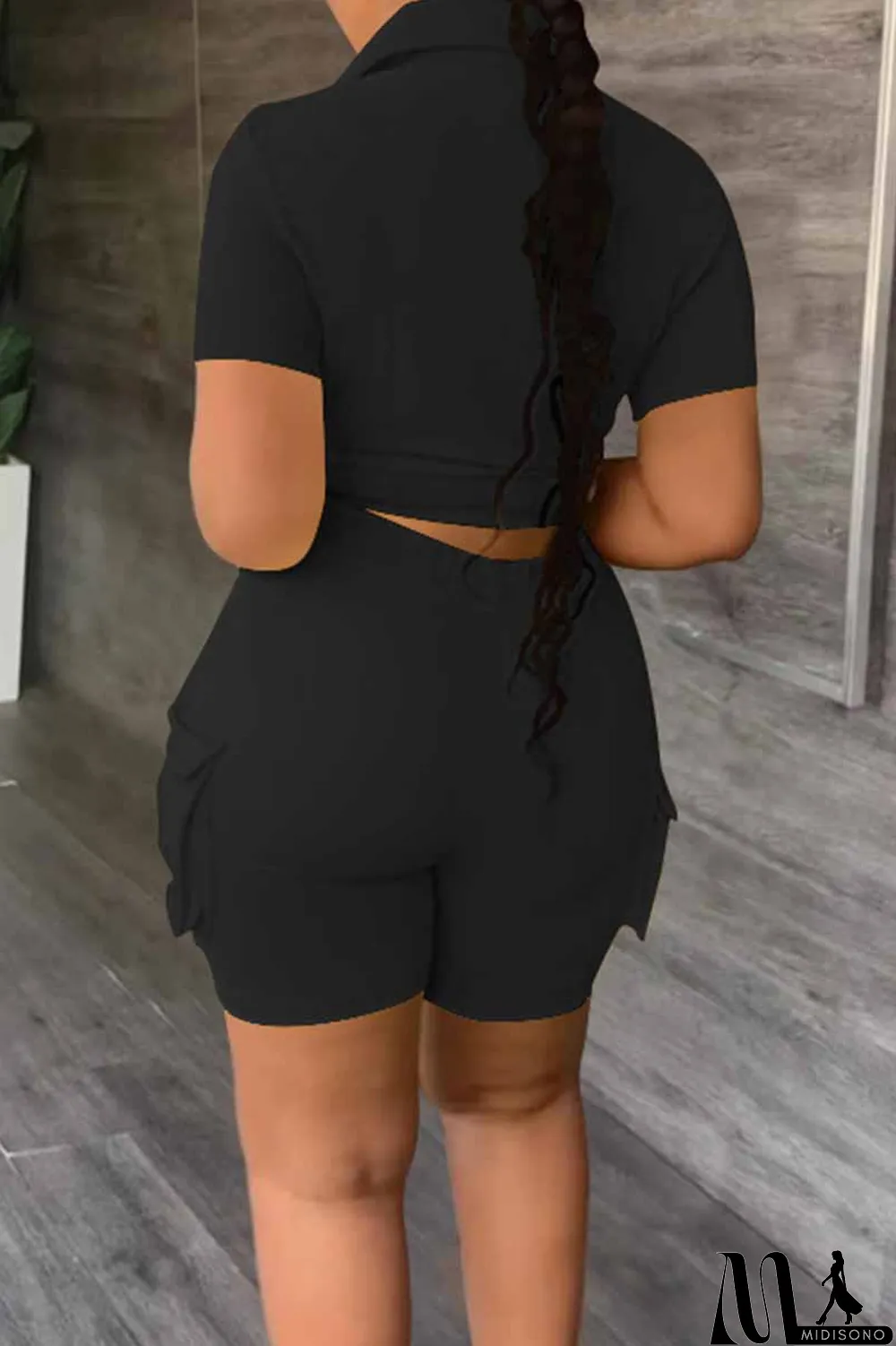 MidiSono - Sky Blue Casual Street Print Letter Turndown Collar Short Sleeve Two Pieces