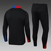 Joyfball 2024/2025 Kids Size Barcelona Half-Pull Training Suit Black Football Shirt 1:1 Thai Quality