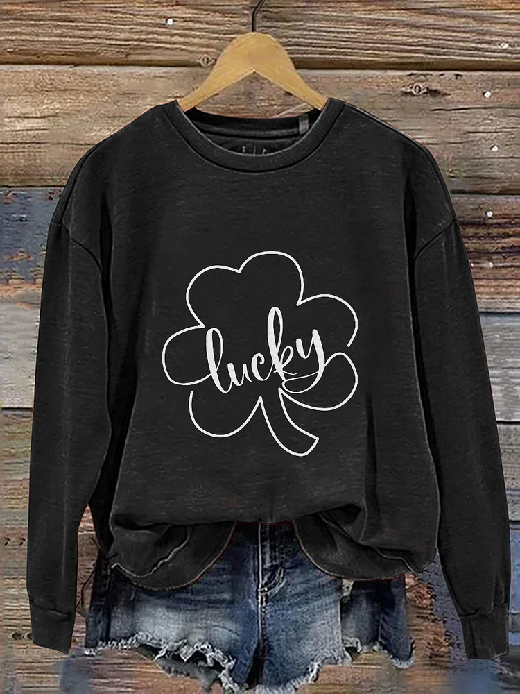 Cute St Patrick Lucky St. Patrick's Day Print Casual Sweatshirt