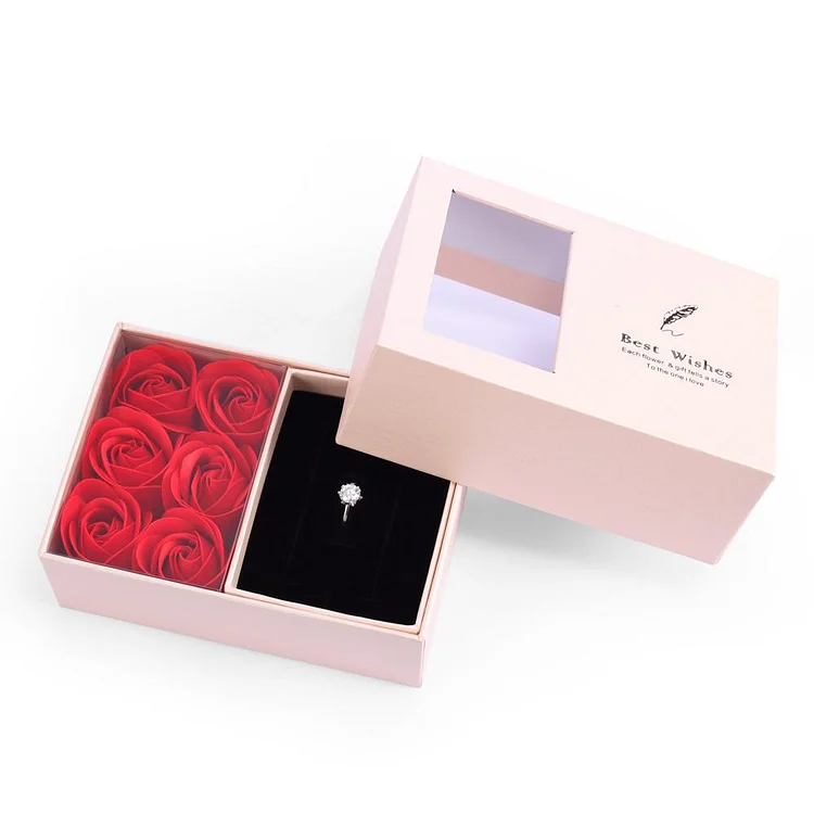 Rose Jewelry Box Flower Gift Box Pink