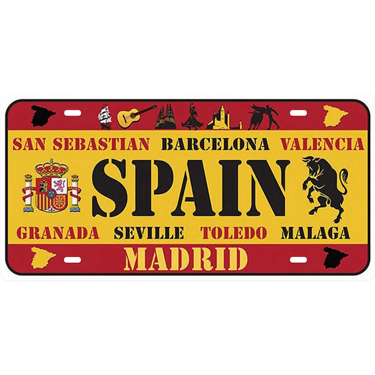 National Flag - Car License Tin Signs/Wooden Signs - Calligraphy Series - 6*12inches