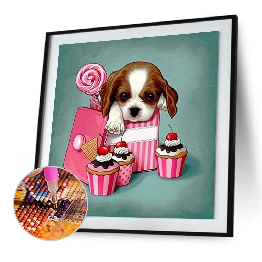 Full Round Diamond Painting 30*30cm - Cute Dog