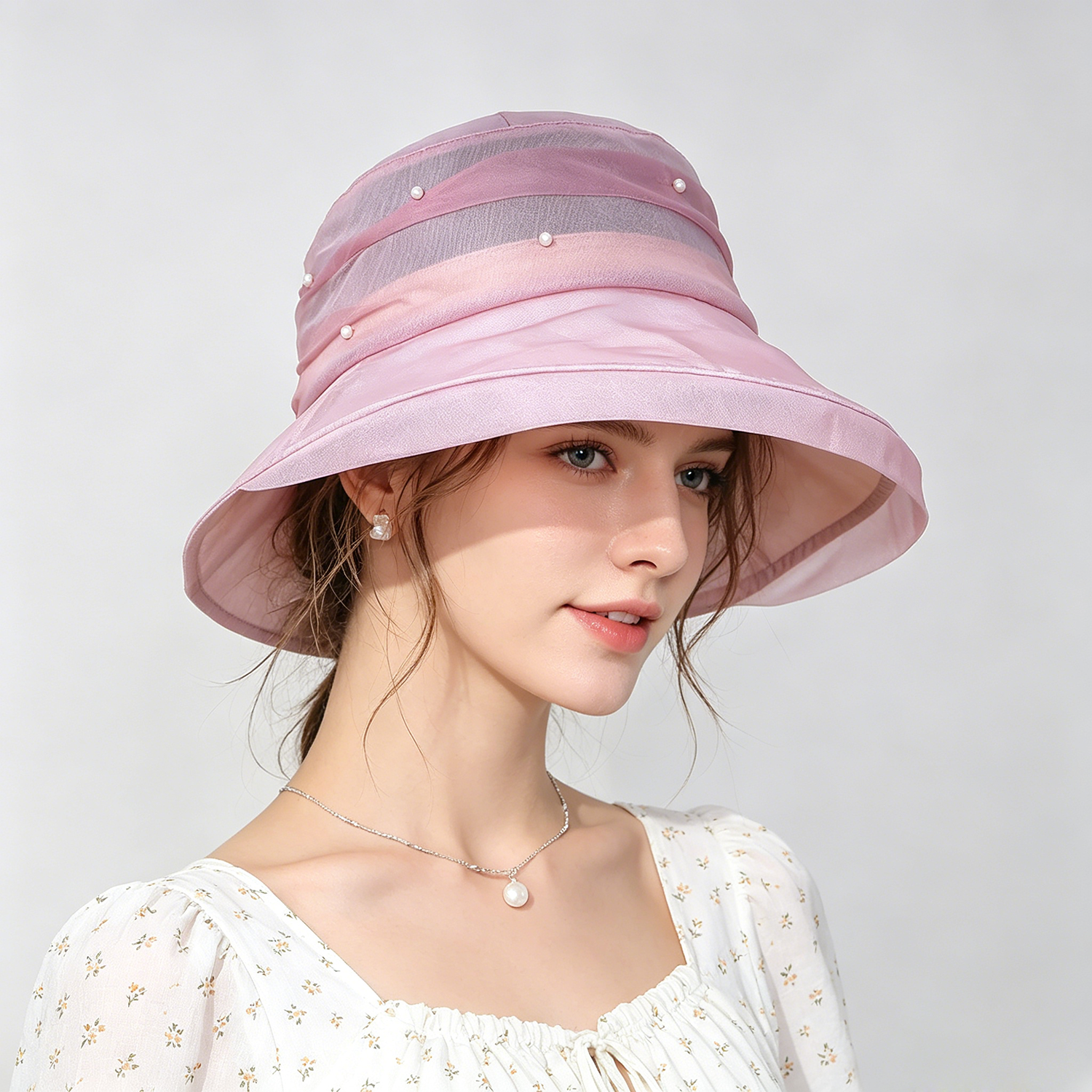 100% Silk Bucket Hat Lightweight Breathable Sun Shade For Women REAL SILK LIFE