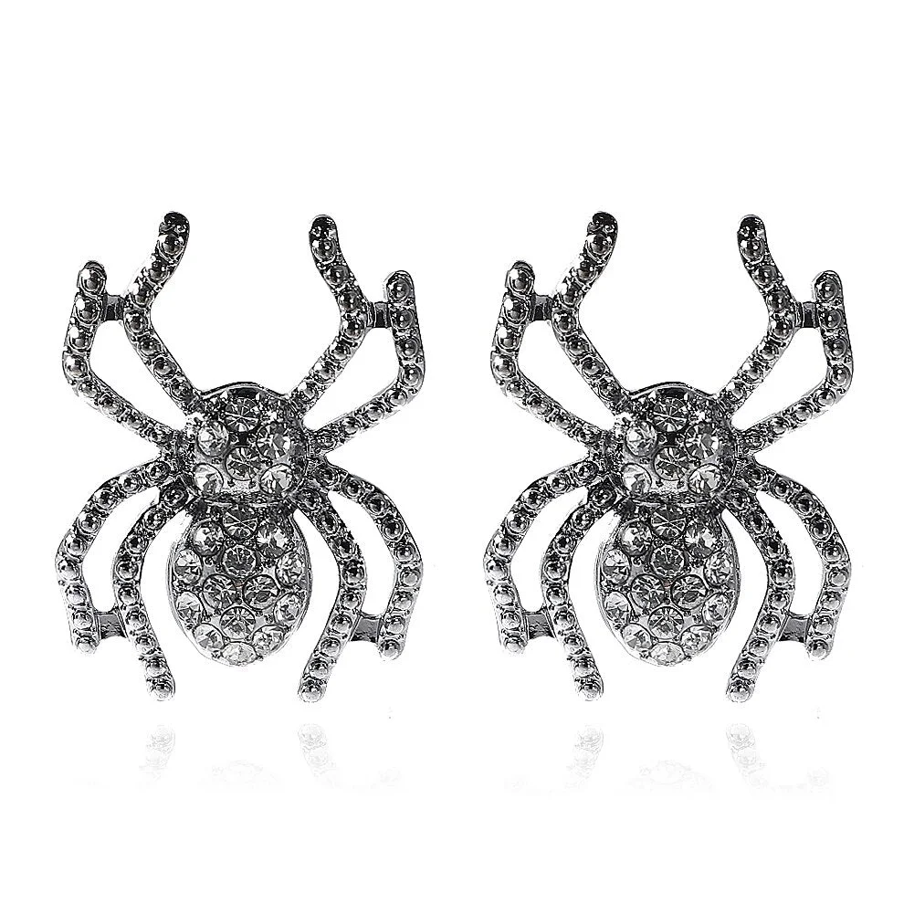 Dvacaman 2020 New Fashion Personality Glass Stones Ear Cuff Tassel Earrings for Women Rhinestone Ear Cuff Wrap Stud Clip Earring