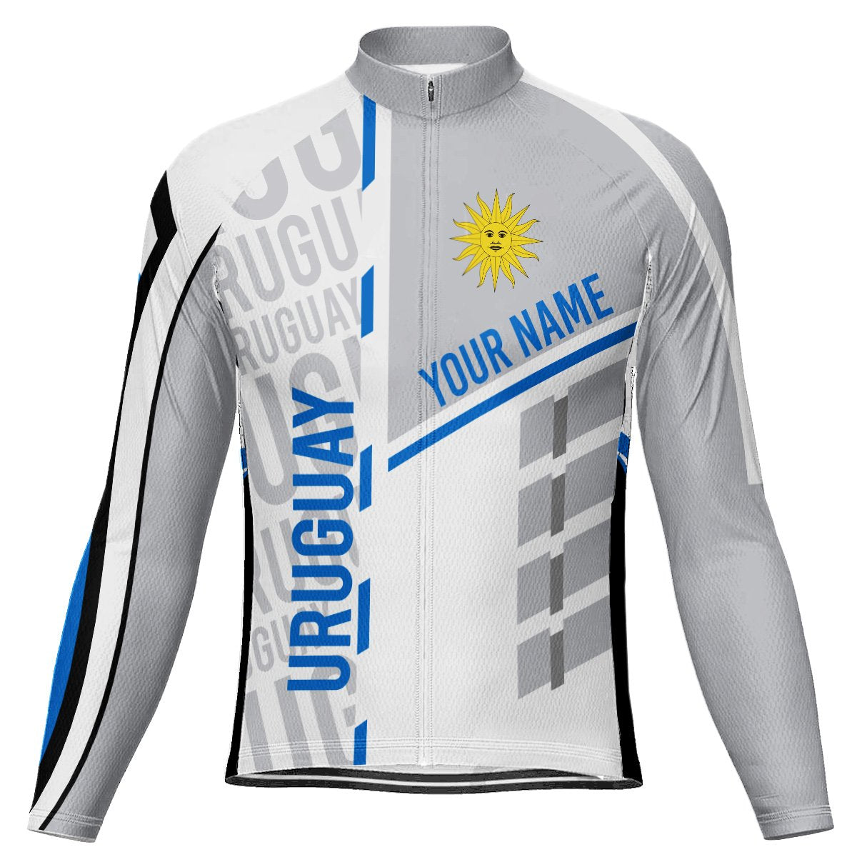 Customized Uruguay Long Sleeve Cycling Jersey for Men | captainssportss.com