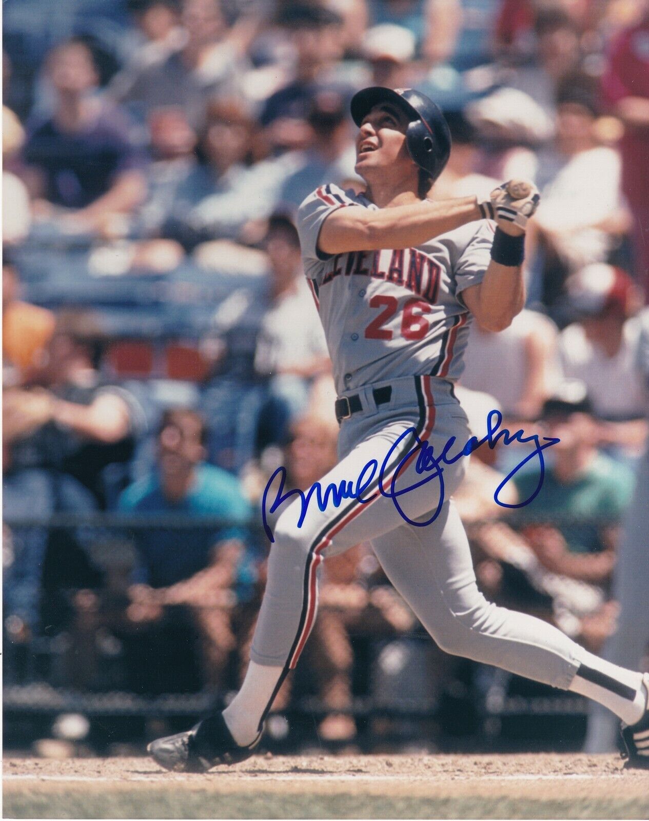 BROOK JACOBY CLEVELAND INDIANS ACTION SIGNED 8x10