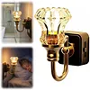 Vintage Night Lights Plug Into Wall USB Powered Plug in Night Light Flower LED Nightlight for Adults Bedroom Bathroom Hallway