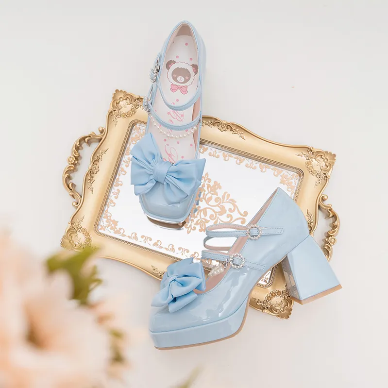 Bow Knot Mary Janes Lolita High-heeled Shoes