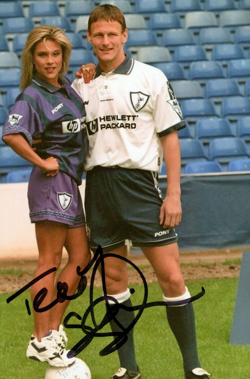 Teddy Sheringham Hand Signed 6x4 Photo Poster painting Tottenham Hotspur England Autograph + COA