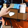 Car Back Seat Organizer with Cup Holder Tissue Box and Hooks Travel Accessories