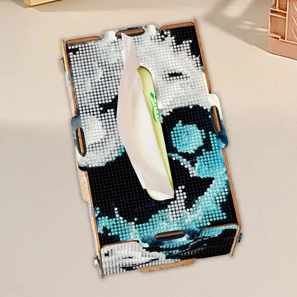 Diamond Painting Tissue Box Kits Decorative Rhinestone Craft Kit (Wolf)