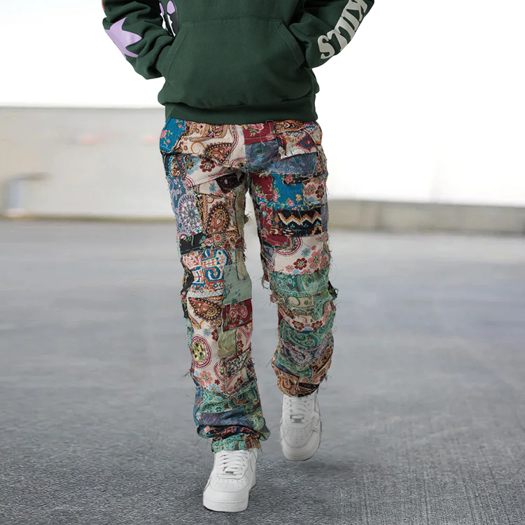 Loveciss®/ Retro Trendy Brand Printed Street Hip-Hop Stacked Trousers