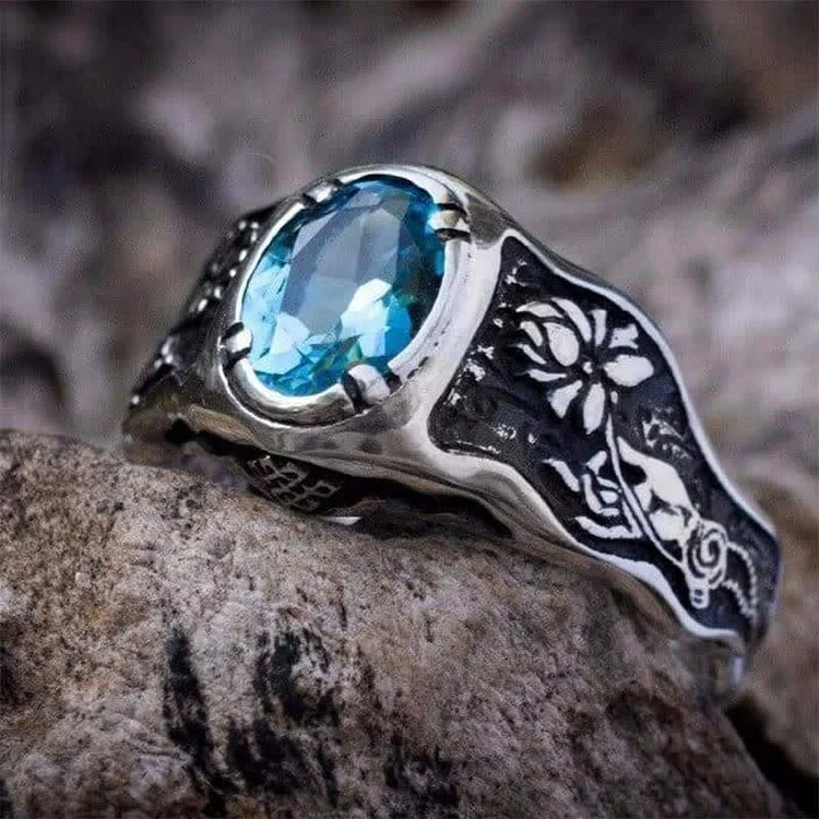 Buddhi Mudra - Swiss Blue Topaz Ring