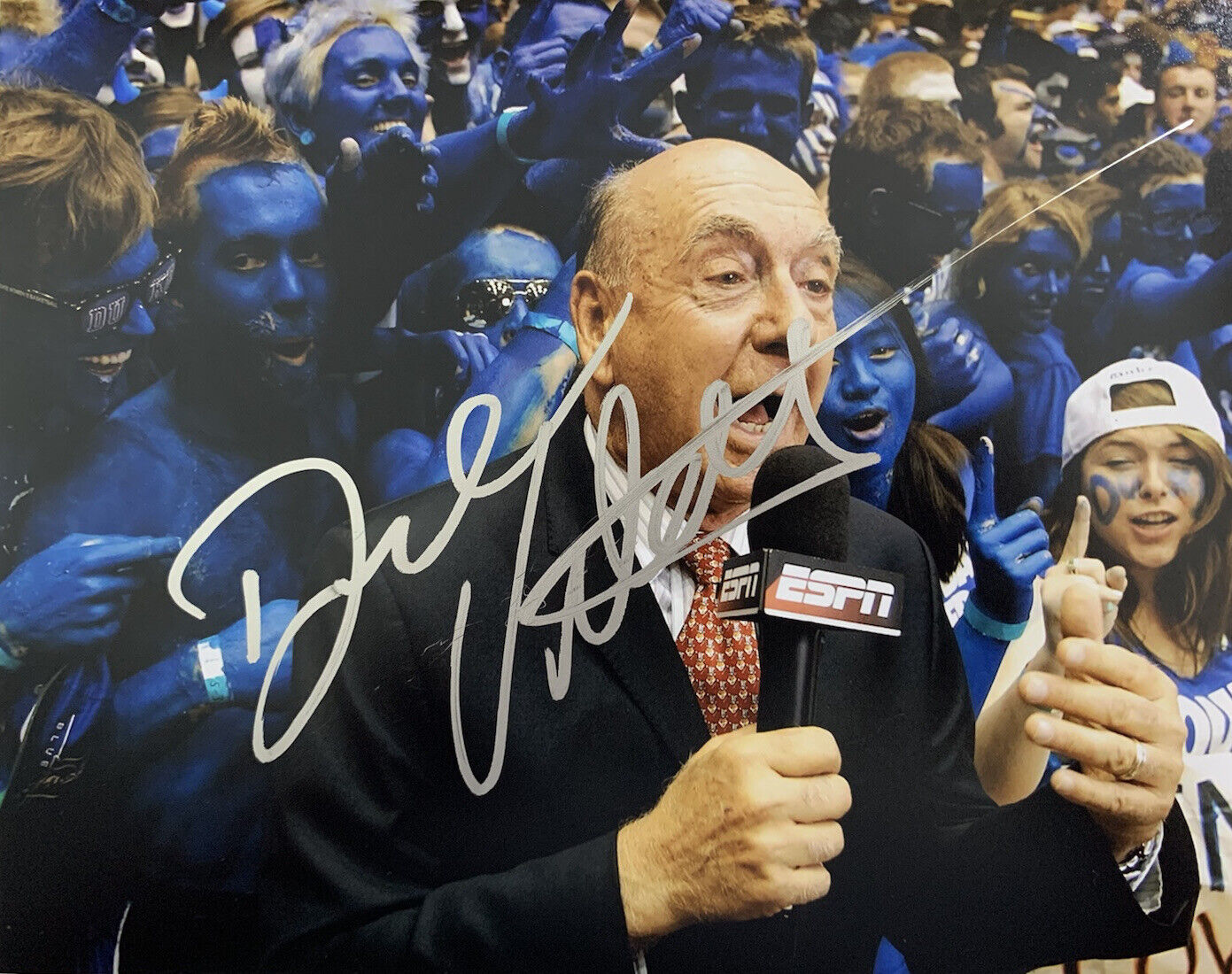 DICK VITALE HAND SIGNED 8x10 Photo Poster painting ESPN BASKETBALL ANNOUNCER AUTHENTIC RARE AUTO