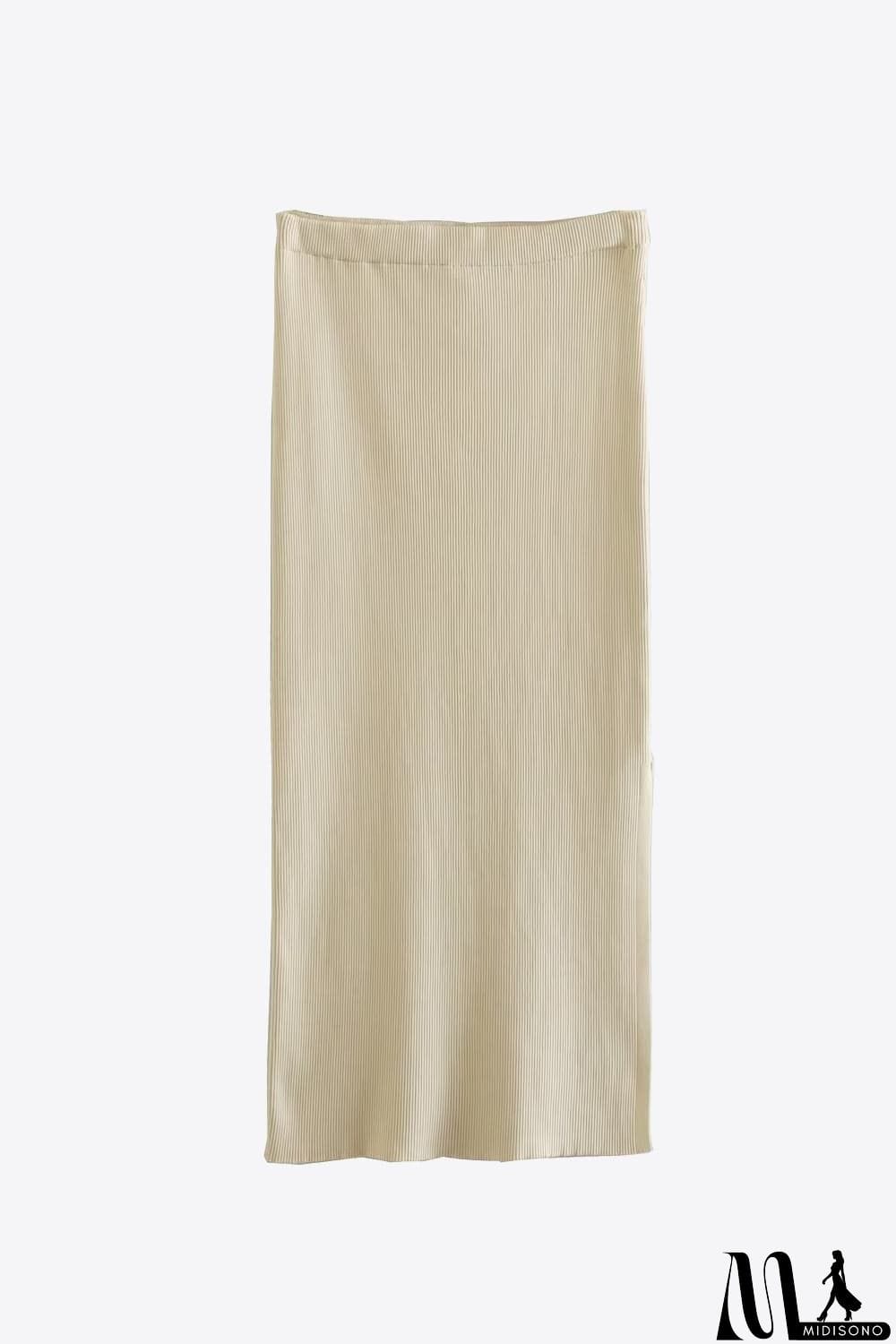 MidiSono - Ribbed V-Neck Cami and Skirt Set