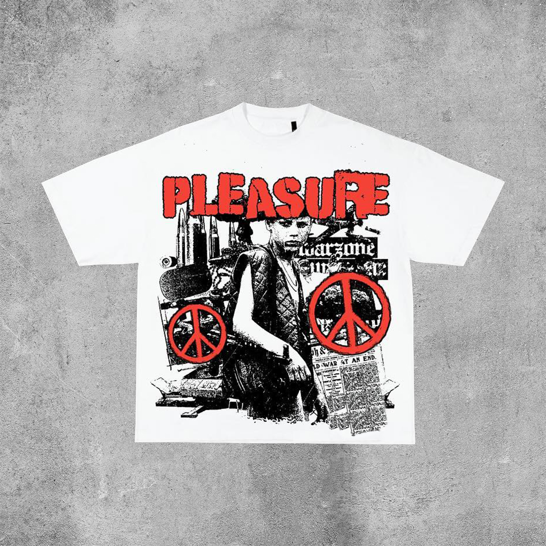 Sopula Vintage War Is Over Graphic Print Short Sleeve Cotton T-Shirt - SOPULA