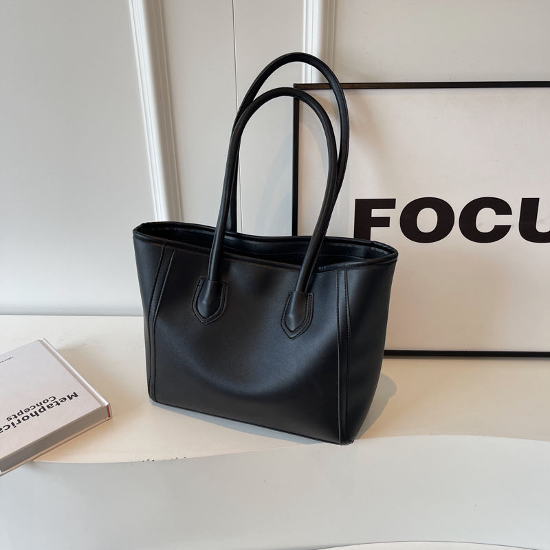 Nulclover shoulder bag Casual Women's Large Capacity Tote Bag 2025 Autumn New PU Leather Contrast Shoulder Bags Chic Lady Versatile Commuter Handbag back to school