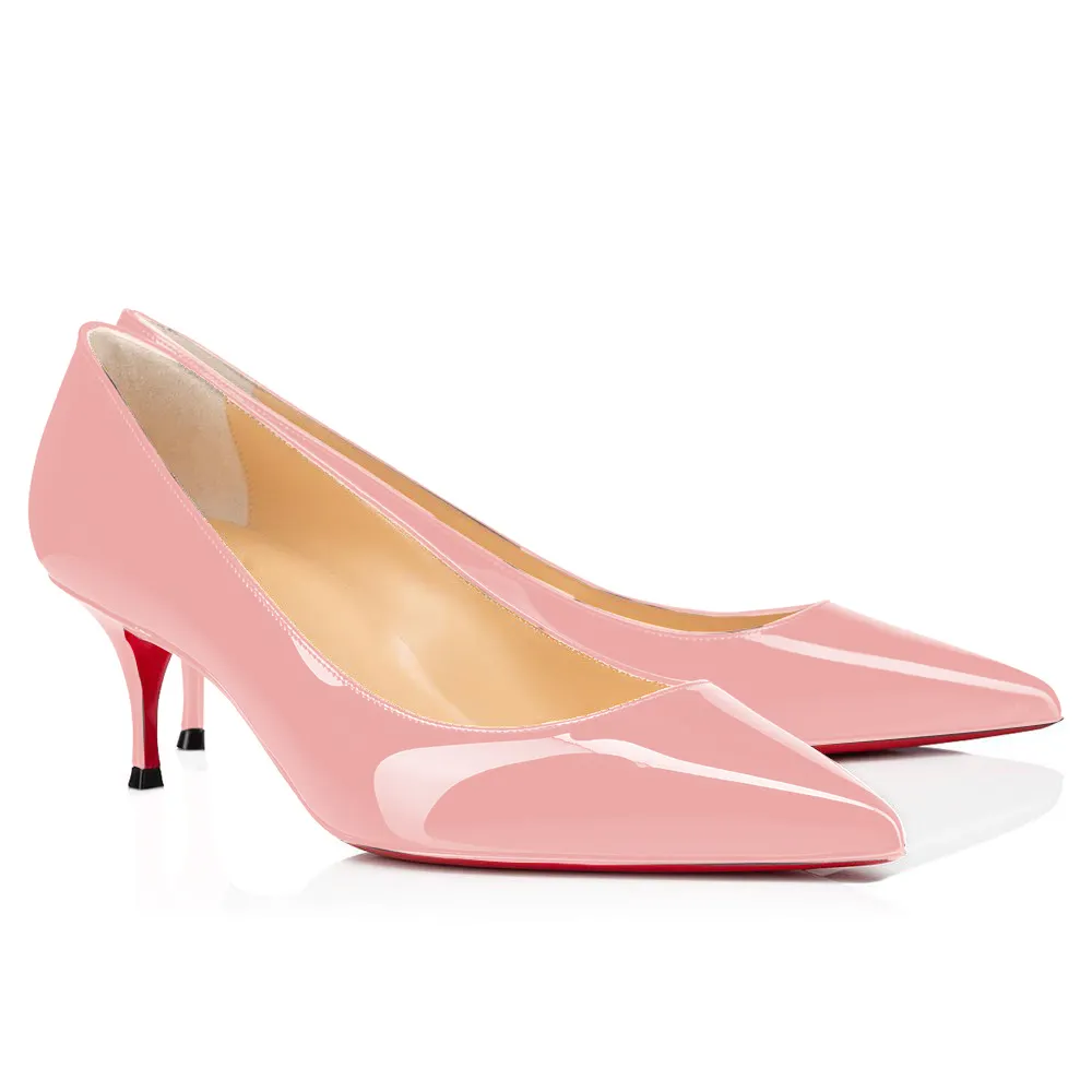 60mm Kitten Red Soles Summer Daily Pumps Patent-vocosishoes