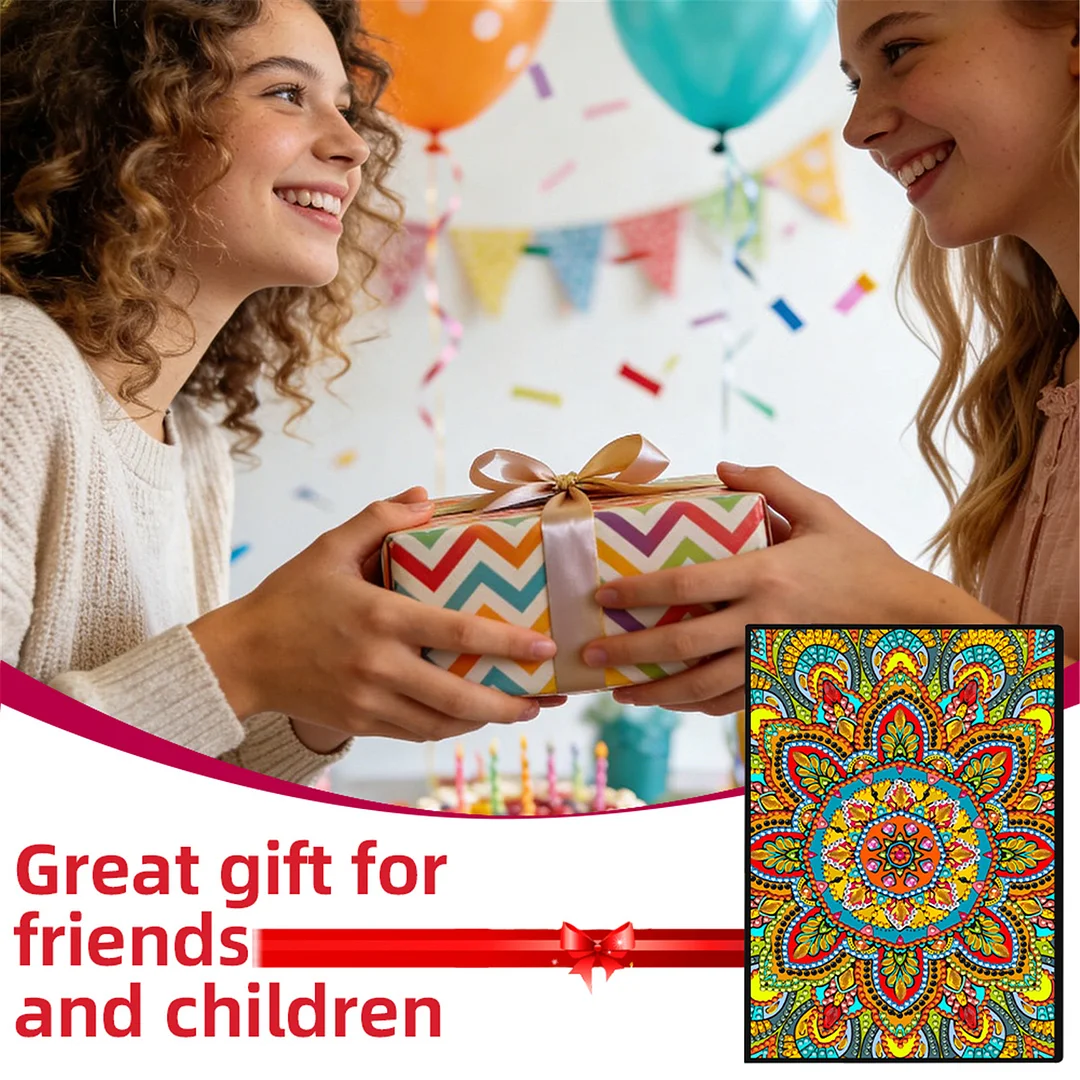 DIY Flower Diamond Painting Journals Notebooks 50 Pages A5 No Lines Special Shaped Diamond Art Kits for Beginners Craft Lovers and Artists (Mandala)