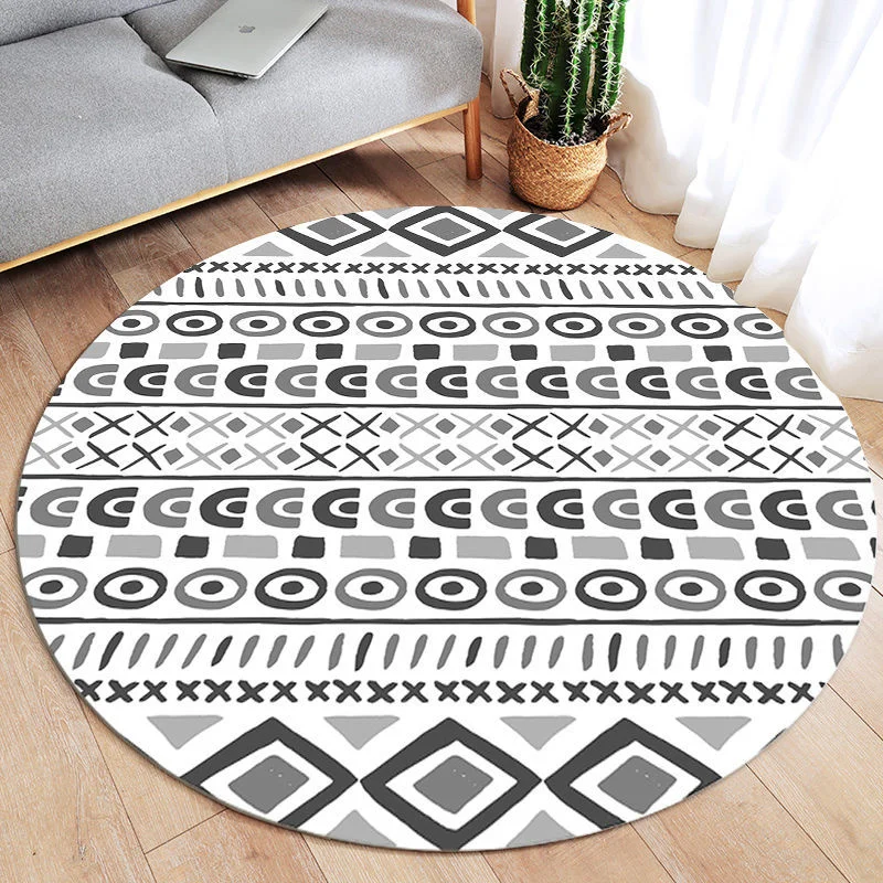 Athvotar Round Carpets Modern Living Room Sofa Coffee Table Rug Simplicity Decoration Bedroom Carpet Kitchen Bathroom Non-slip Rugs