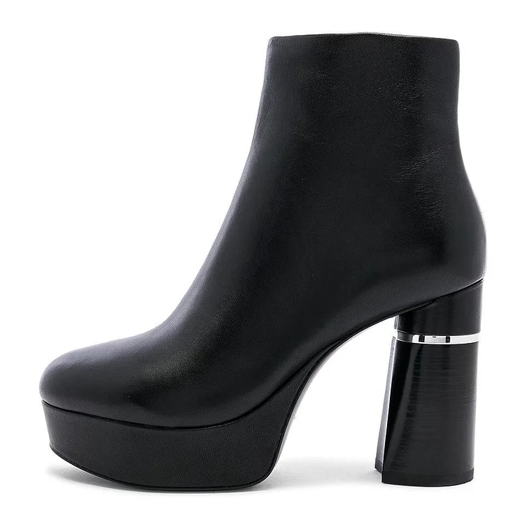 Custom Made Black Women's Ankle Boots |FSJ Shoes