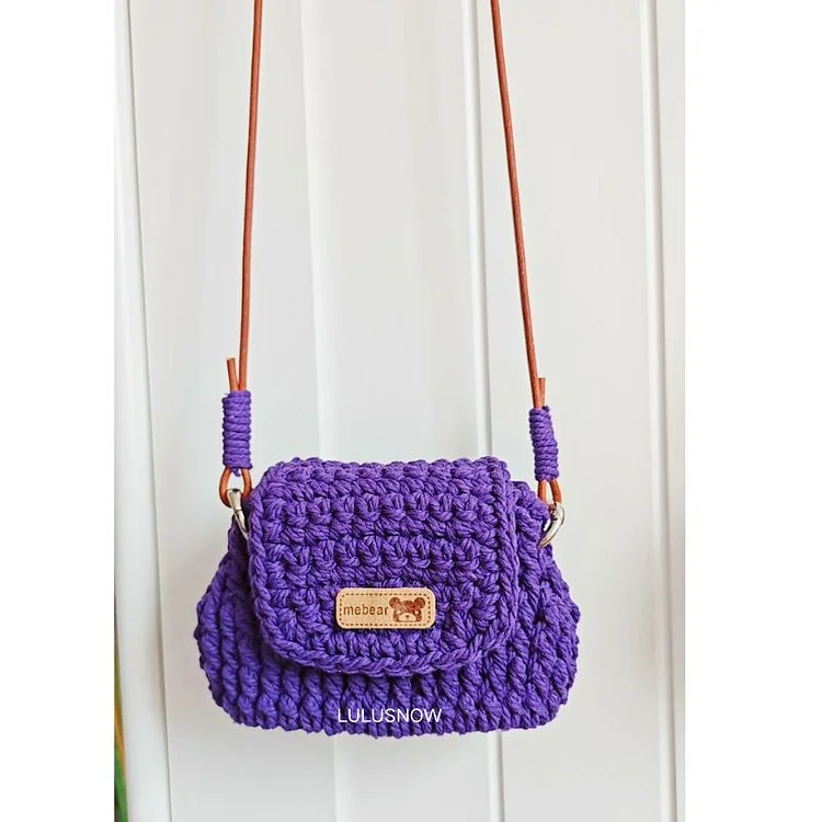 Lulusnow Handmade Purple Minimalist Lifestyle Crochet Crossbody MINIBag