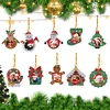 10Pcs Christmas Diamond Painting Photo Frame Hanging Pendant for Xmas Tree