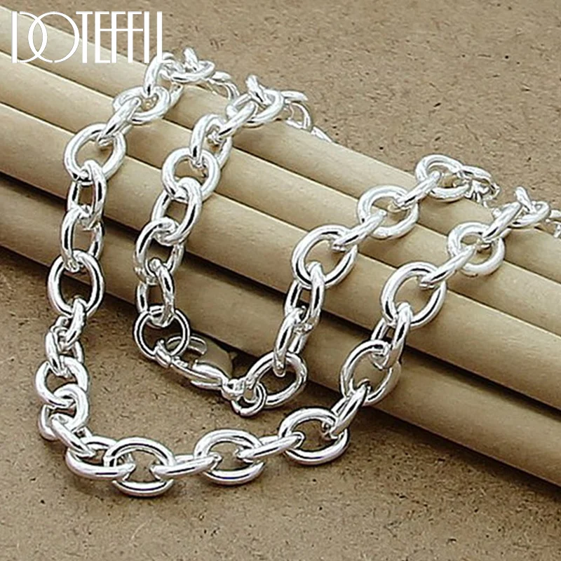 DOTEFFIL 925 Sterling Silver 18 Inch Original Basic Chain Necklace Lobster Clasp For Women Men Jewelry