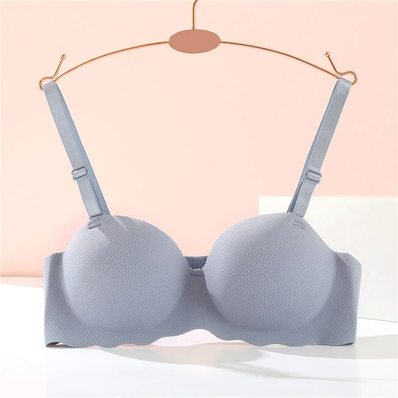 FINETOO A B Cup Push Up Bra Women 1/2 Cup Bras Soft Wireless Bralette Breathable Underwear Candy Color Bras Female Lingerie 2021