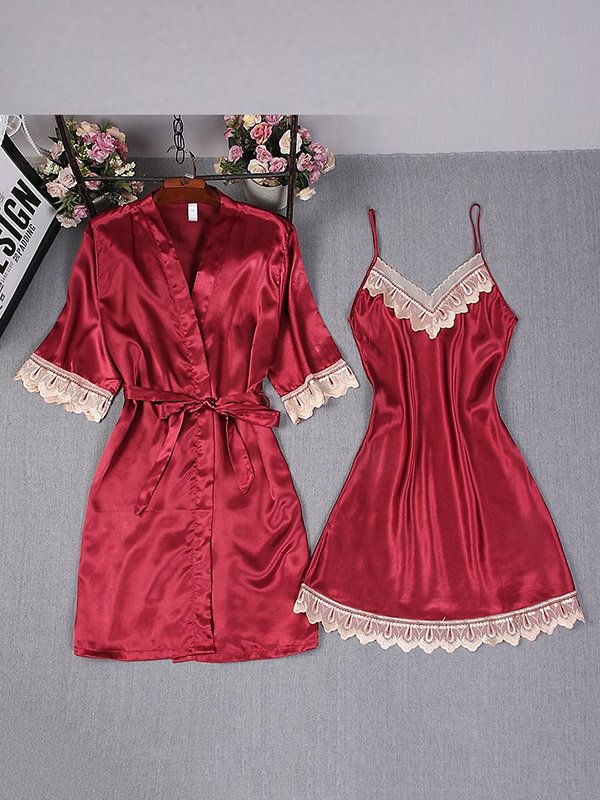 Two Pieces Thin Floral Pajama Set