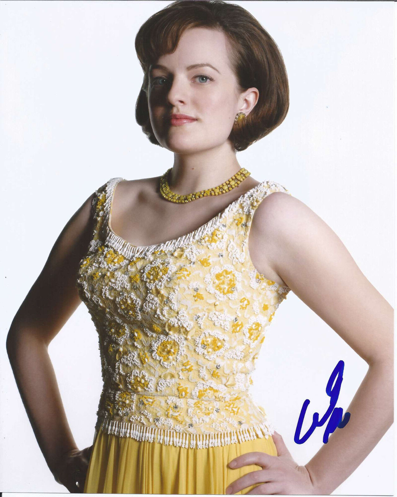 SEXY ELISABETH MOSS HAND SIGNED AUTHENTIC MAD MEN 'PEGGY' 8X10 Photo Poster painting w/COA