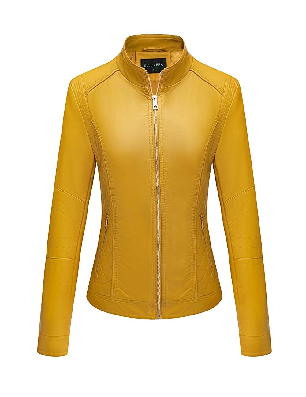 Faux Leather Jacket for women，Moto Casual Short Coat for Spring and Fall