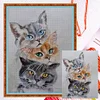 11CT Counted/Stamped Three Cats-Cross Stitch 30*40cm