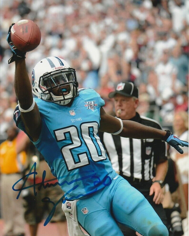 ALTERRAUN VERNER SIGNED TENNESSEE TITANS FOOTBALL 8x10 Photo Poster painting #1 NFL AUTOGRAPH