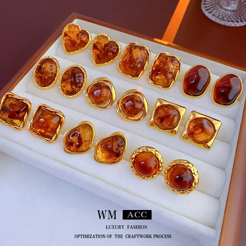 Luxurious Irregular Geometric Alloy Electroplating Earrings