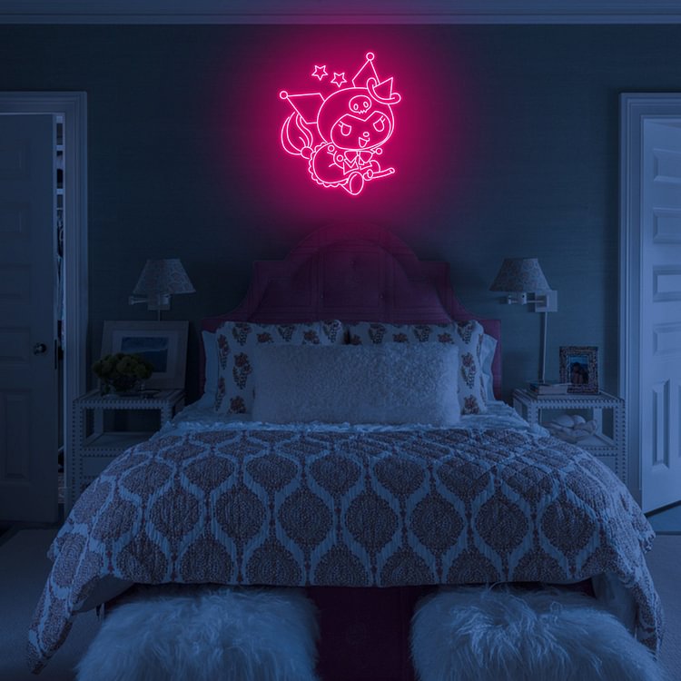 Kuromi Neon Sign For Bedroom Wall, Lolita Kuromi For Kids Room, Personalize My Melody Light 3D, Personalize Led Sign, Anime Neon Sign