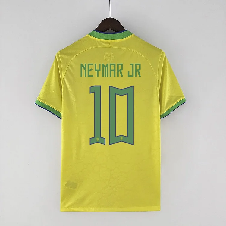 Maillot Brésil Neymar JR 10 Domicile Coupe du monde 2022