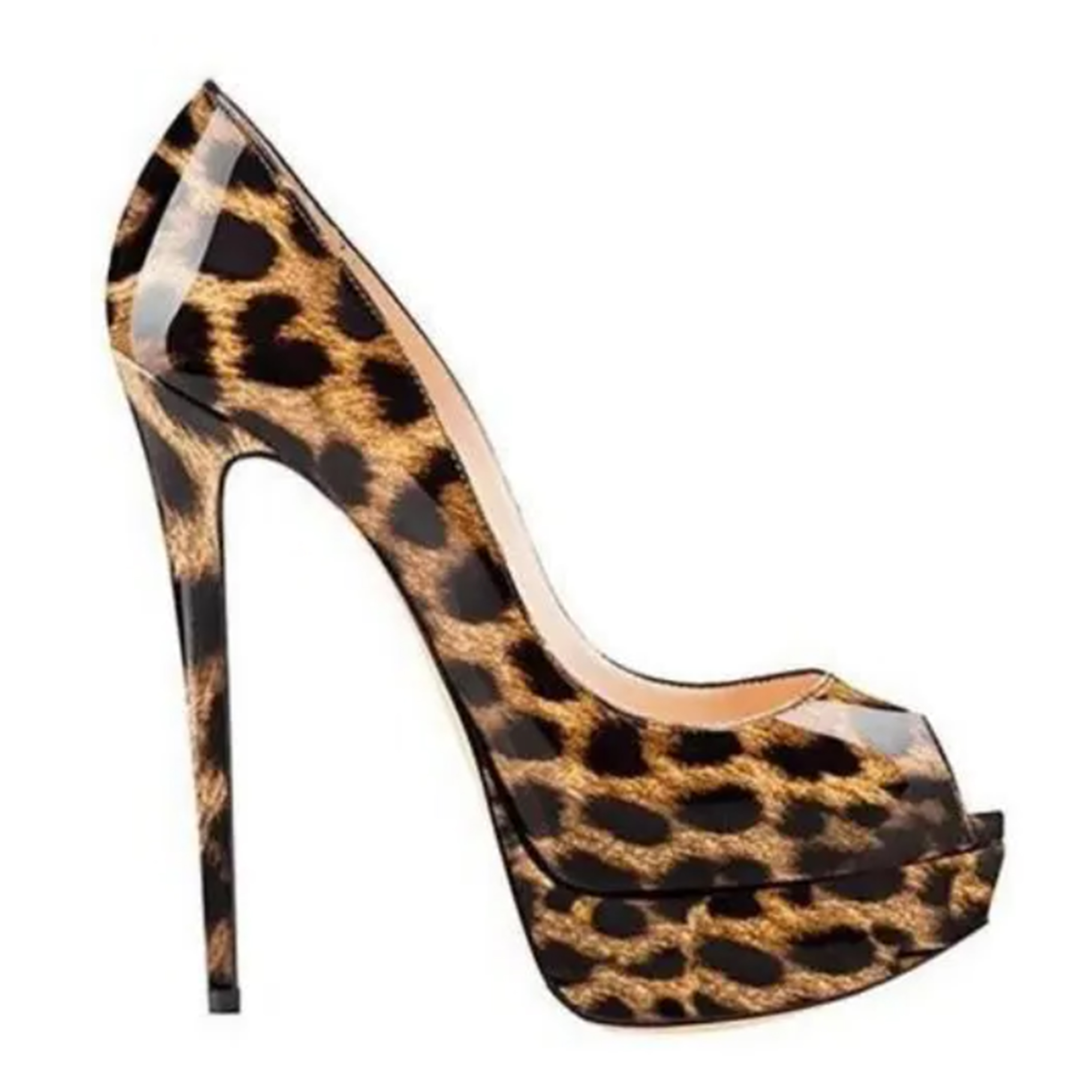5.9" Platform Sky High Pumps Leopard Red bottom-MERUMOTE