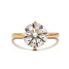 14K Yellow Gold 3ct Round Cut Diamond 4 Claw Prong Setting Solitaire Engagement Ring