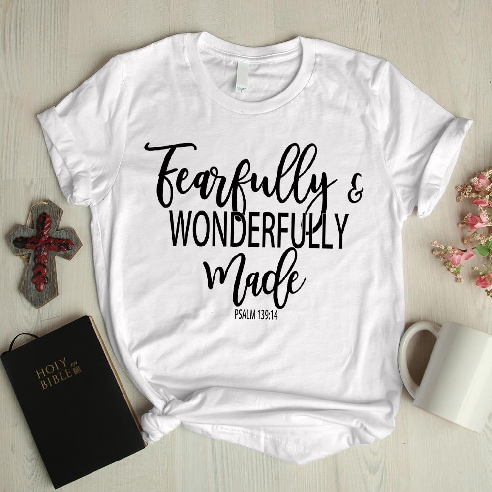 Fashion wonderfully letter print casual graphic tees