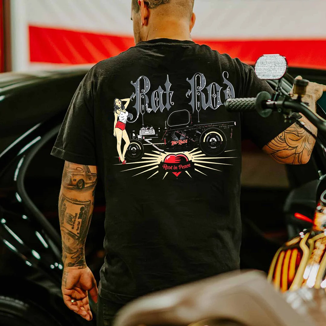 RAT ROD Sexy Lady Classic Car Print Men's T-shirt
