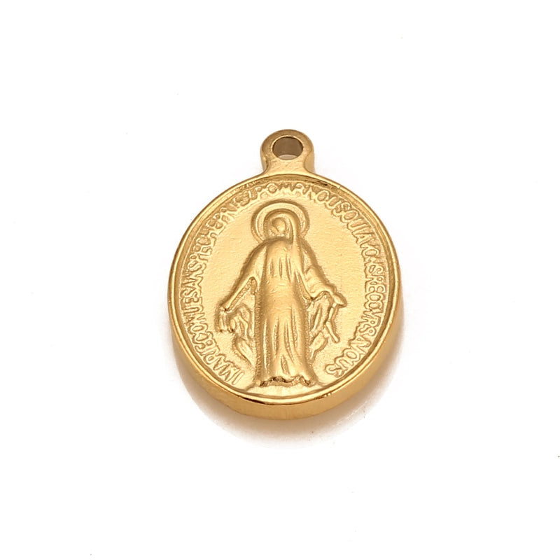 3 PCS/Package 304 Stainless Steel Portrait Virgin Mary Pendant Jewelry Accessories