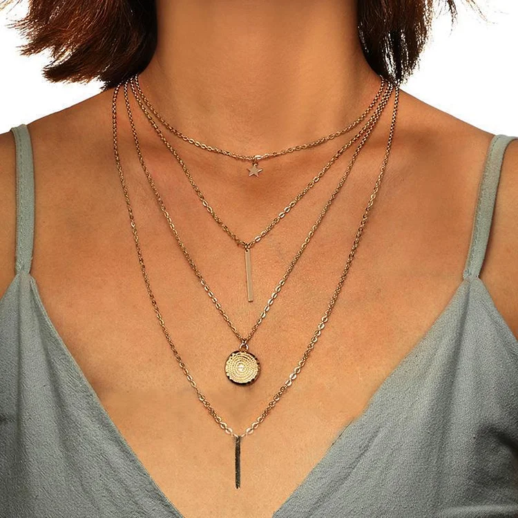 Stylish Brief Star Multi-layer Necklace