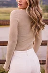 Too True Khaki Ribbed Turtleneck Bodysuit