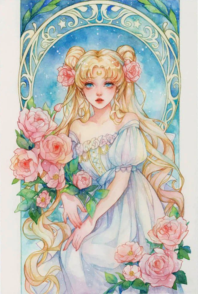 Flower Sailor Moon-AB Round Drill Diamond Painting-40*60CM(Canvas)
