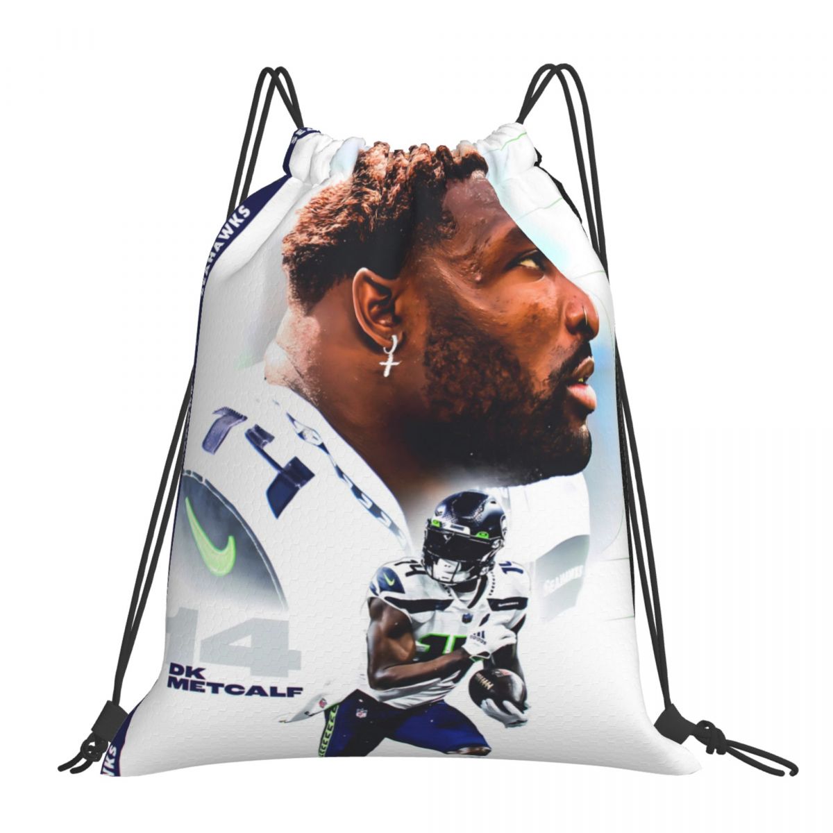 Seattle Seahawks DK Metcalf Foldable Sports Gym Drawstring Bag
