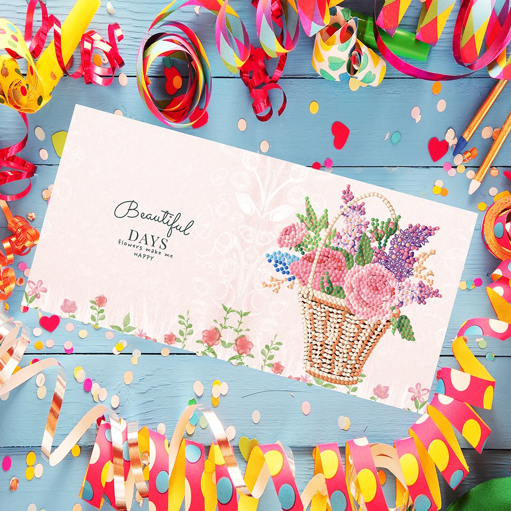 8pcs Diamond Painting Greeting Thanks Cards Special Shaped Drill(15*15cm)